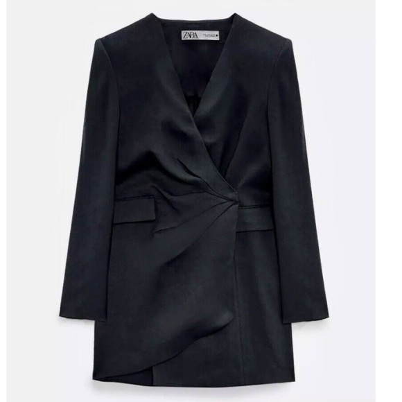 ZARA DRAPED JACKET DRESS - Picture 4 of 7